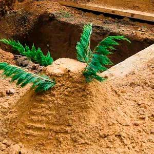 Копка могилы на кладбище